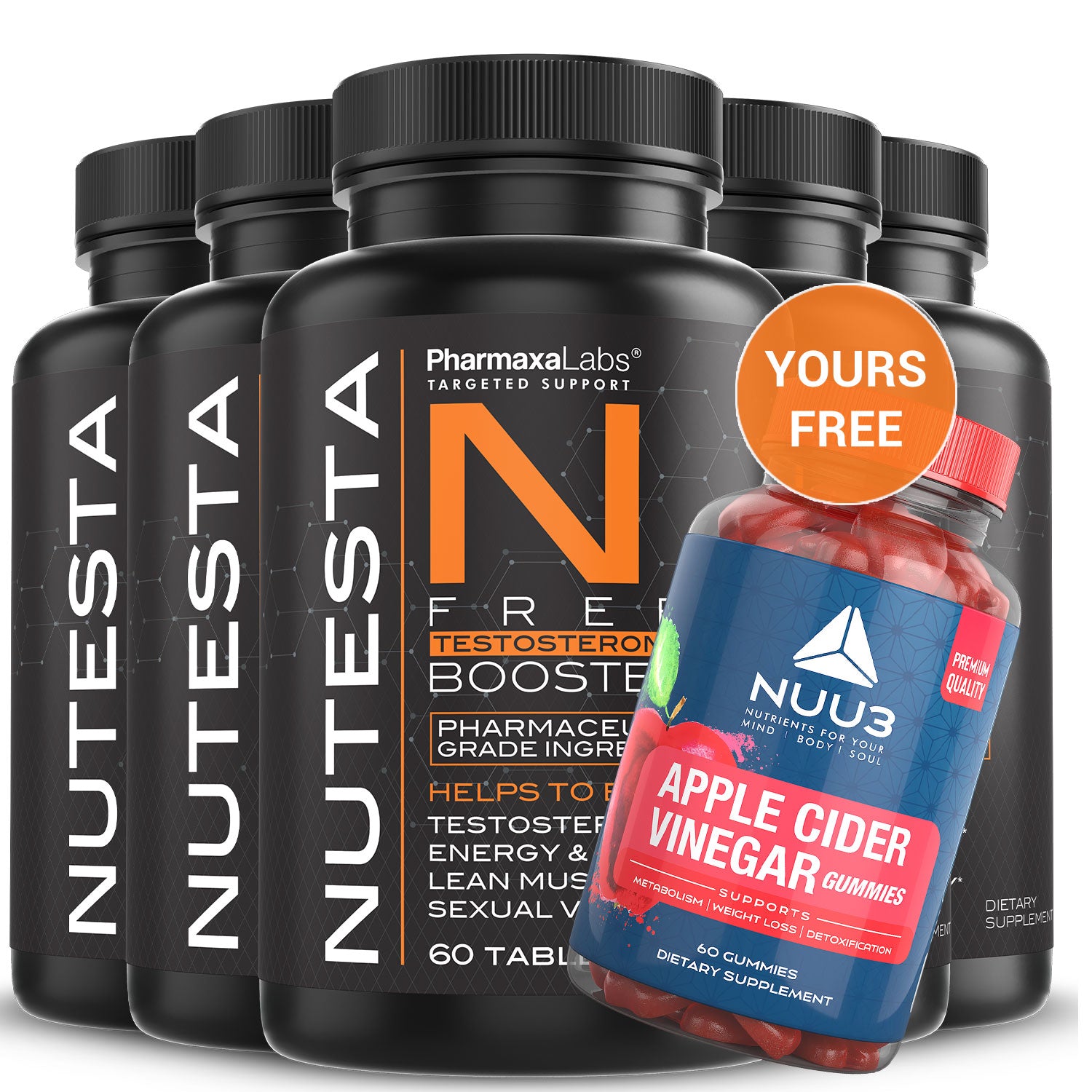 Nutesta 5 Bottles + Free ACV Gummies